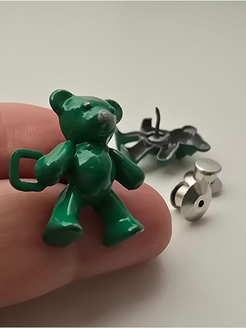 Cute Green Teddy Bear Jean Button Pins Set of 2 Pairs Y2K
